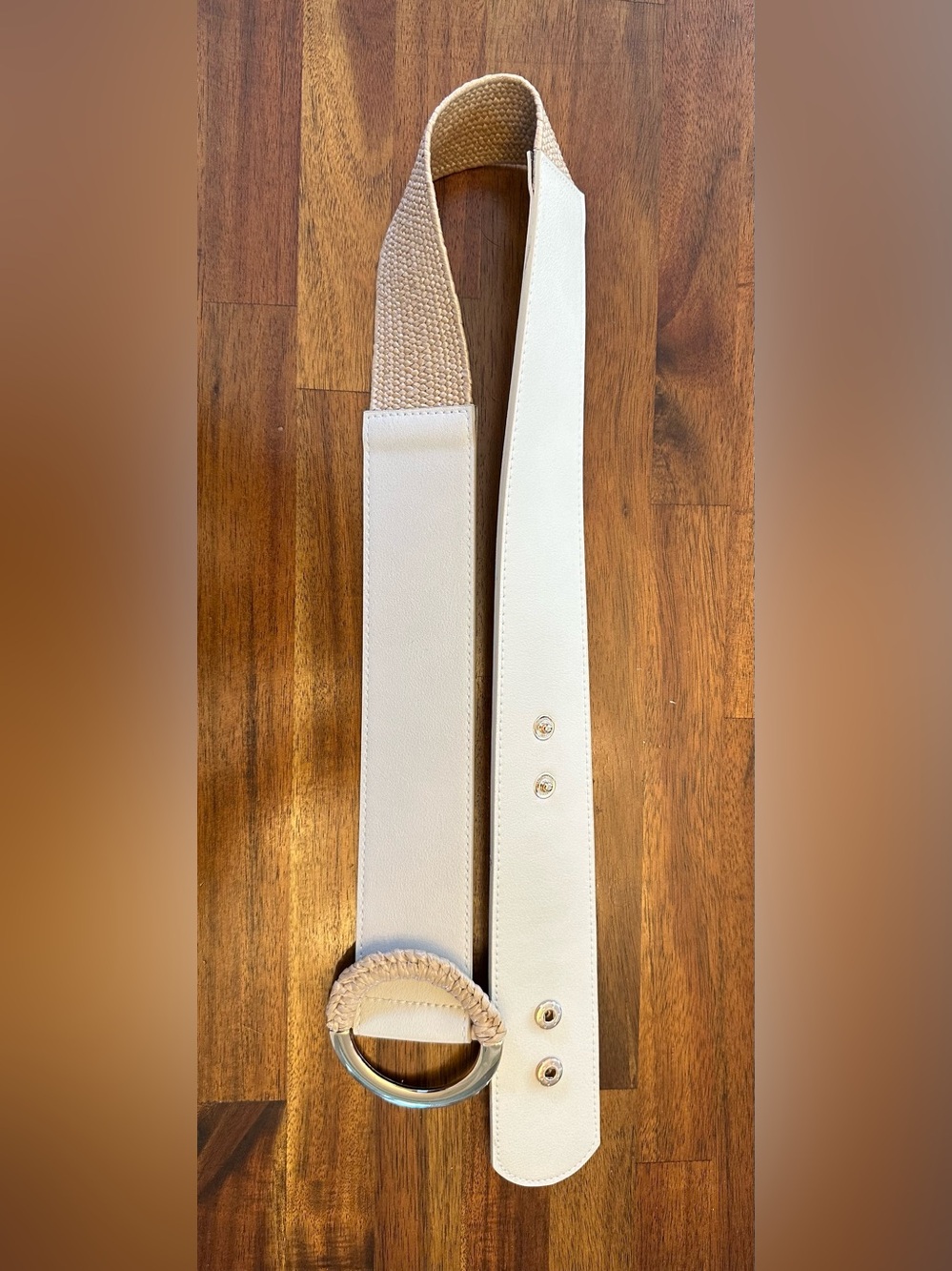 Women's Wide Cream Belt - Neutral Fashion Accessory